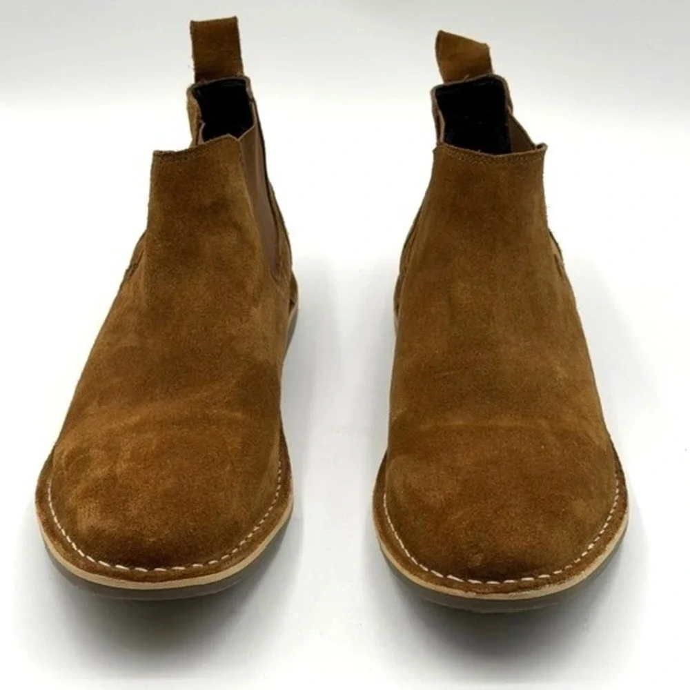 Crevo Denali Mens Chelsea Boots Brown Suede Ankle Pull On Crepe Sole Shoes